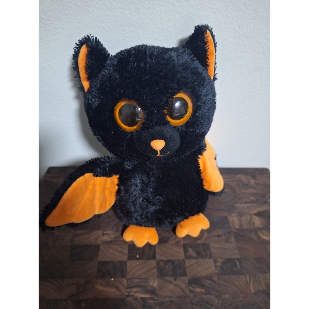 Ty Beanie Boos Batarita Bat 6" Plush Halloween Black Orange Big Eyes Stuffed Toy